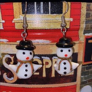 Handmade Snowman Earrings
